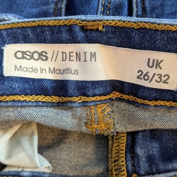 Asos Denim Destroyed Cropped Skinny Jeans Sz 26 - Picture 7 of 9
